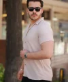 Erkek Ottoman Kumaş Apaj Yaka Kısa Kollu Gömlek