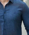 Erkek Pamuklu Keten Gömlek