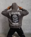 Erkek Paradise Baskılı Kapüşonlu Sweat - Gri