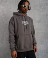 Erkek Paradise Baskılı Kapüşonlu Sweat - Gri