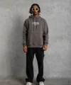 Erkek Paradise Baskılı Kapüşonlu Sweat - Gri