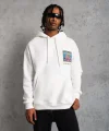 Erkek Patel Six Baskılı Kapüşonlu Sweat - Beyaz