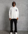 Erkek Patel Six Baskılı Kapüşonlu Sweat - Beyaz