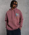 Erkek Patel Six Baskılı Kapüşonlu Sweat - Gül Kurusu