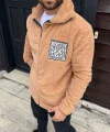 Erkek Polar Fermuarlı Sweatshirt – Kapüşonsuz, Cepli, Yumuşak Dokulu, Oversize Rahat Kalıp, Kışlık Sıcak Tutan Fermuarlı Üst - Kahverengi