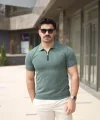 Erkek Polo Yaka Fermuar Detaylı Tişört