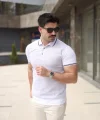 Erkek Polo Yaka Fermuar Detaylı Tişört
