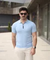 Erkek Polo Yaka Fermuar Detaylı Tişört