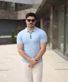 Erkek Polo Yaka Fermuar Detaylı Tişört