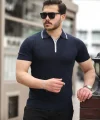 Erkek Polo Yaka Yarım Fermuar Tişört