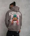Erkek SCHOOL BOY Baskılı Kapüşonlu Sweat - Gri