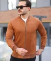 Erkek Scuba Süet Kumaş Bomber Hırka