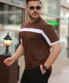 Erkek şerit Detaylı Kısa Kollu T-shirt