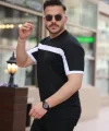 Erkek şerit Detaylı Kısa Kollu T-shirt