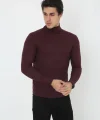 Erkek Tam Boğazlı Fitilli Likrali Koşkorse Badi - Bordo