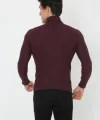 Erkek Tam Boğazlı Fitilli Likrali Koşkorse Badi - Bordo