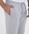 Erkek Üç İplik Basic Eşofman Boru Paça İpli Pantolon - Gri