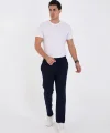 Erkek Üç İplik Basic Eşofman Boru Paça İpli Pantolon - Lacivert
