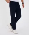 Erkek Üç İplik Basic Eşofman Boru Paça İpli Pantolon - Lacivert