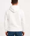 Erkek Üç İplik Kapüşonlu Kanguru Cepli SweatShirt hoodie - Beyaz