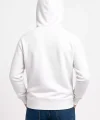 Erkek Üç İplik Kapüşonlu Kanguru Cepli SweatShirt hoodie - Beyaz