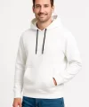 Erkek Üç İplik Kapüşonlu Kanguru Cepli SweatShirt hoodie - Beyaz