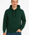 Erkek Üç İplik Kapüşonlu Kanguru Cepli SweatShirt hoodie - Haki