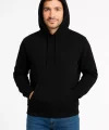 Erkek Üç İplik Kapüşonlu Kanguru Cepli SweatShirt hoodie - Siyah