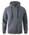 Erkek Uzun Kol Kapşonlu Basic Sweatshirt hoodie - Füme