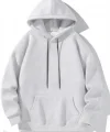 Erkek Uzun Kol Kapşonlu Basic Sweatshirt Hoodie  Gri