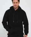 Erkek Uzun Kol Kapşonlu Basic Sweatshirt hoodie - Siyah