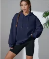Erkek Uzun Kol Kapşonlu Basic weatshirt Hoodie  acivert