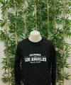 Erkek Uzun Kollu Bisiklet Yaka Los Angeles Yazılı Iki Iplik Bluz