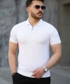 Erkek Viskon Kumaş Polo Yaka Desenli Tişört