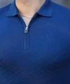 Erkek Viskon Kumaş Polo Yaka Desenli Tişört