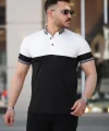 Erkek Yakalı çift Renk Kısa Kollu T-shirt