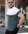 Erkek Yakalı çift Renk Kısa Kollu T-shirt