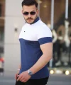 Erkek Yakalı çift Renk Kısa Kollu T-shirt