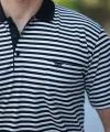 Erkek Yakalı çizgili Kısa Kollu T-shirt