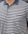 Erkek Yakalı çizgili Kısa Kollu T-shirt