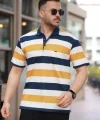 Erkek Yakalı çok Renkli Kısa Kollu T-shirt