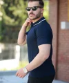 Erkek Yakalı Fermuarlı Kısa Kollu T-shirt