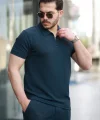 Erkek Yakalı Fermuarlı T-shirt Pantolon Ikili Rahat Takım