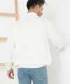 Erkek Yarım Balıkçı Yaka Triko Kazak - Beyaz