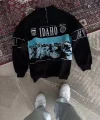 Erkek Yarım Fermuarlı Oversize Baskılı SweatShirt - Siyah