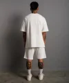 Erkek Alev Baskılı İkili Şortlu Takım - Beyaz