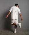Erkek Alev Baskılı İkili Şortlu Takım - Beyaz