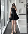 Fermuar detaylı Mini Elbise - Siyah