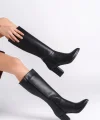 FIORELLA Bağcıksız Fermuarlı Ortopedik Taban Kadın Çizme CST - Siyah