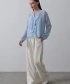 Fırfır Transparan Gömlek - Mavi